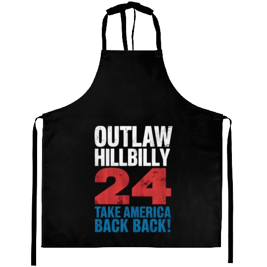 Trump Vance 2024 Outlaw Hillbilly US Flag Vintage Aprons
