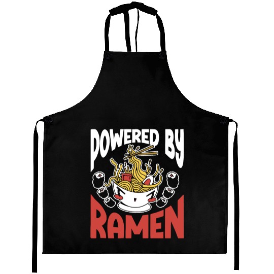Powered By Ramen Anime Japanese Soup Cup Noodle Aprons