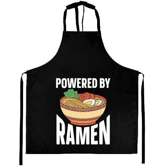 Powered By Ramen Anime Japanese Soup Cup Noodle Aprons