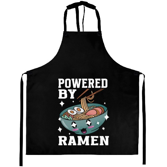 Powered By Ramen Anime Japanese Soup Cup Noodle Aprons