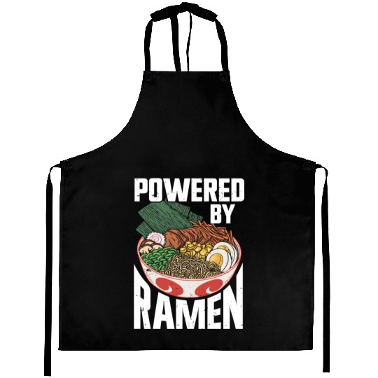 Powered By Ramen Anime Japanese Soup Cup Noodle Aprons