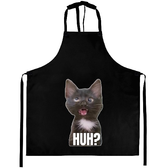 Funny Cross Eyed Cat Meme Huh Funny Cat Aprons