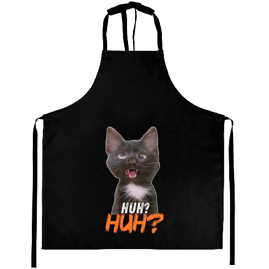 Funny Cross Eyed Cat Meme Huh Funny Cat Aprons