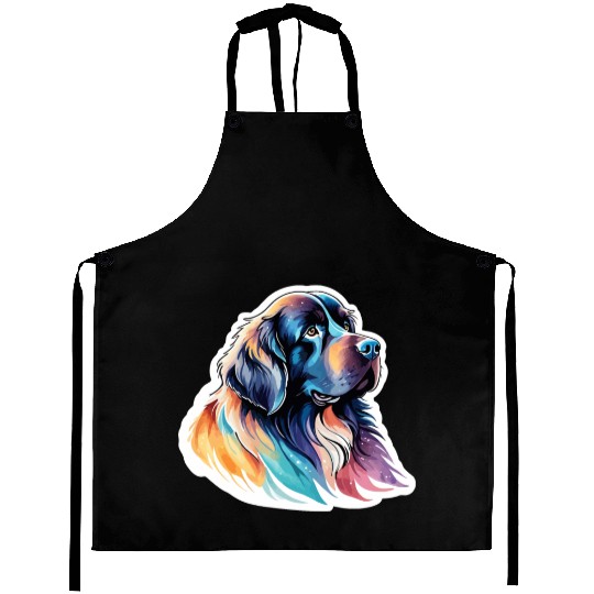 Newfoundland Dog Watercolor Aprons