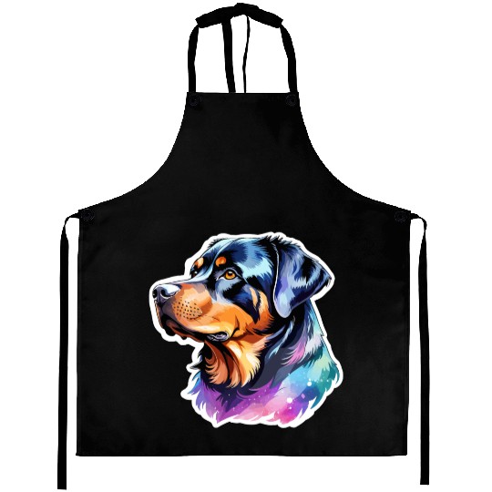 Rottweiler Watercolor Aprons