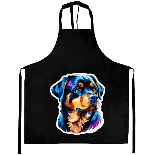 Rottweiler Watercolor Aprons