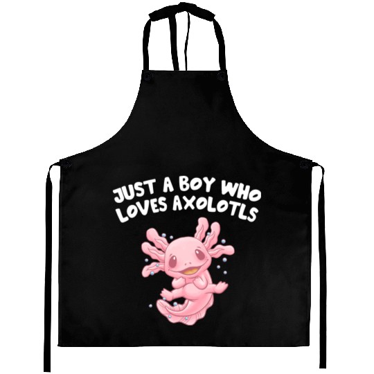 Just a Boy Who Loves Axolotl Salamander Funny Axol Aprons