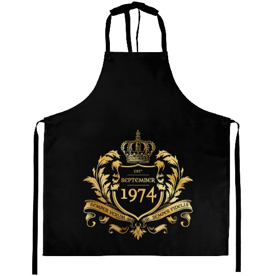 50th birthday "Semper Verum - Established 09/1974 Aprons