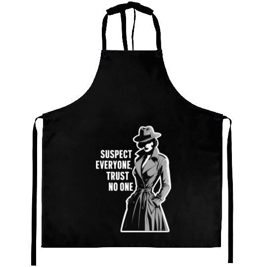 Suspect Everyone Trust No One Murder Mystery Aprons