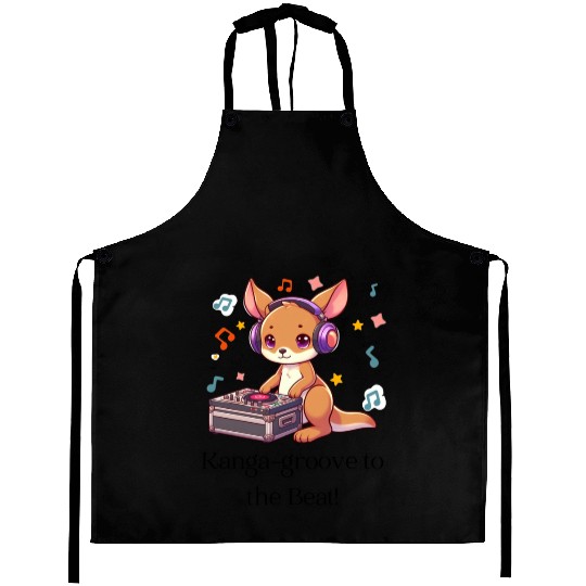 "Kanga-groove to the Beat" DJ Kangaroo Design Aprons