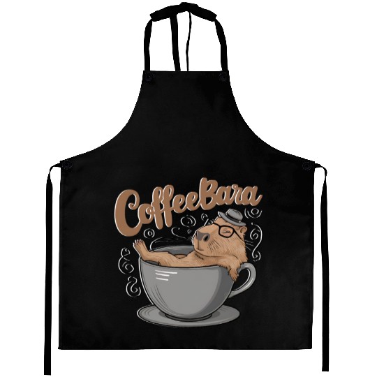 Coffeebara Capybara Coffedrinker Aprons