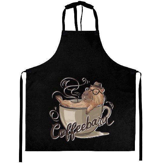Coffeebara Capybara Coffedrinker Aprons
