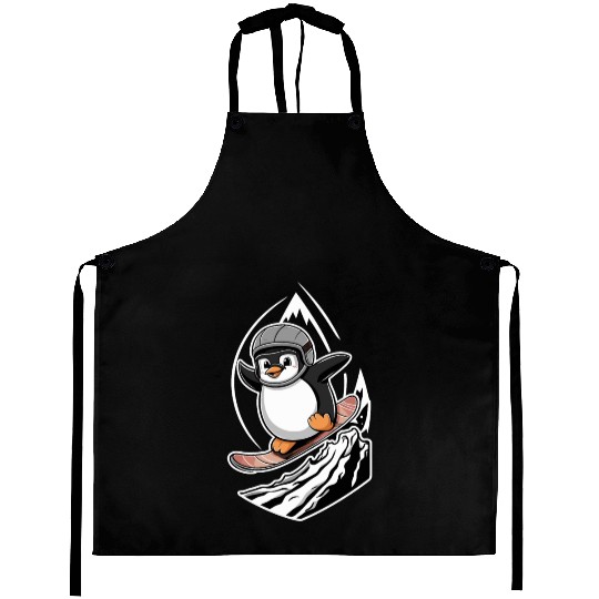 Snowboarding Penguin Adventure Aprons