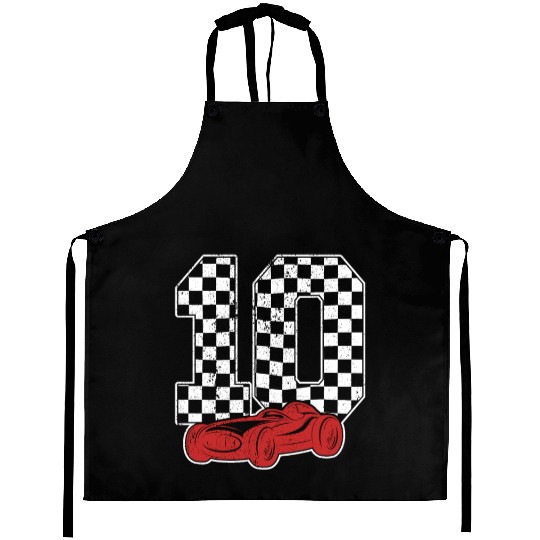 10 Year Old Pit Crew Boy Car Racing 10th Birthday Aprons
