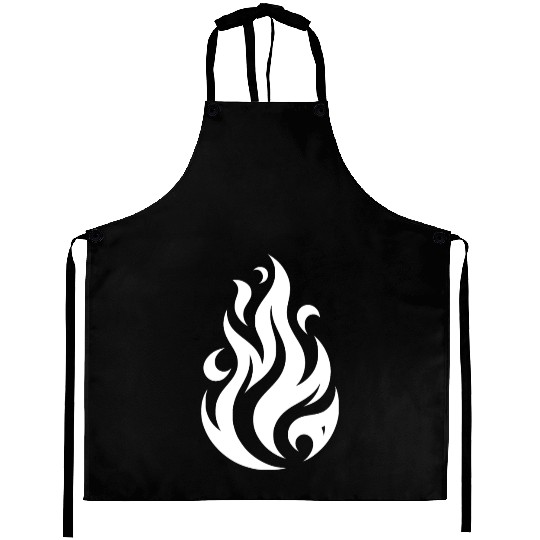 T Tattoo Flames Fire Illustration Design Aprons