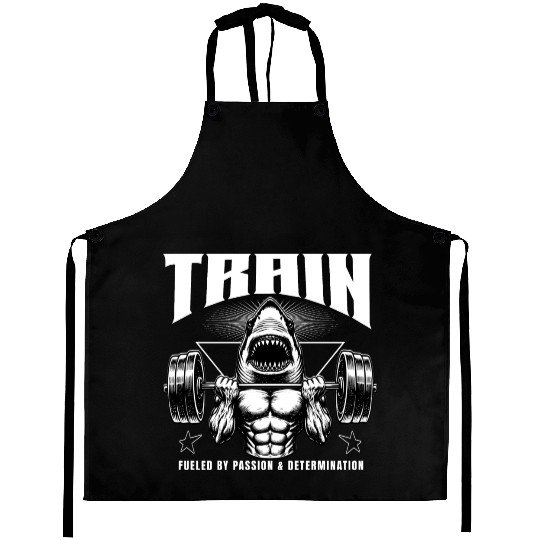 Train Gym Workout Fueled By Passion Aprons