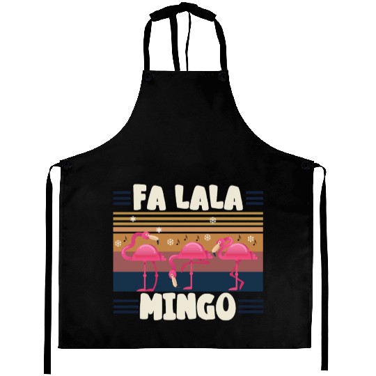 Candy Cane Flamingoes Fa La La MINGO Flamingo Aprons