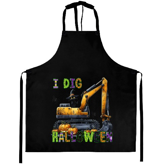 Construction Halloween Toddler I Dig Halloween Exc Aprons