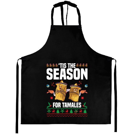 Tamales Ugly Christmas Sweaters Mexican Cinco De Aprons