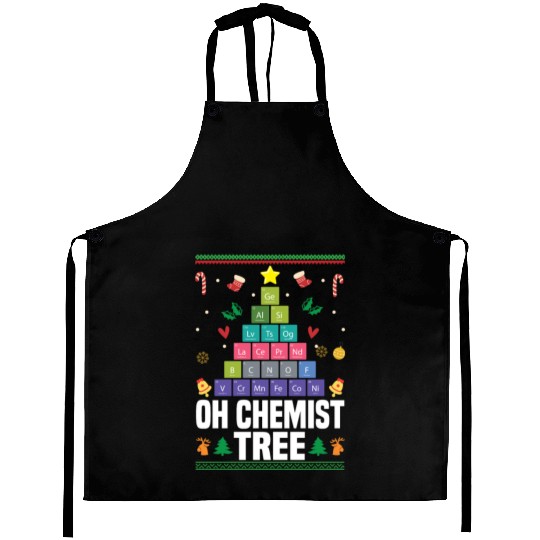 Christmas Tree Chemistry Science Periodic Table Aprons