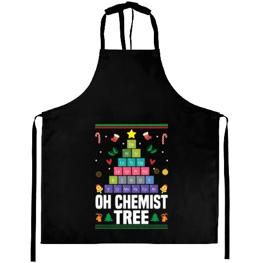 Christmas Tree Chemistry Science Periodic Table Aprons