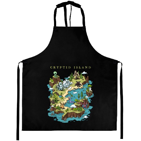 Cryptid Bigfoot Loch Ness Monster Mothman Jersey Aprons