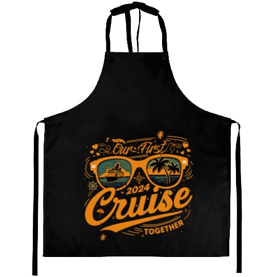 Our First Cruise 2024 Together Couple Family Aprons