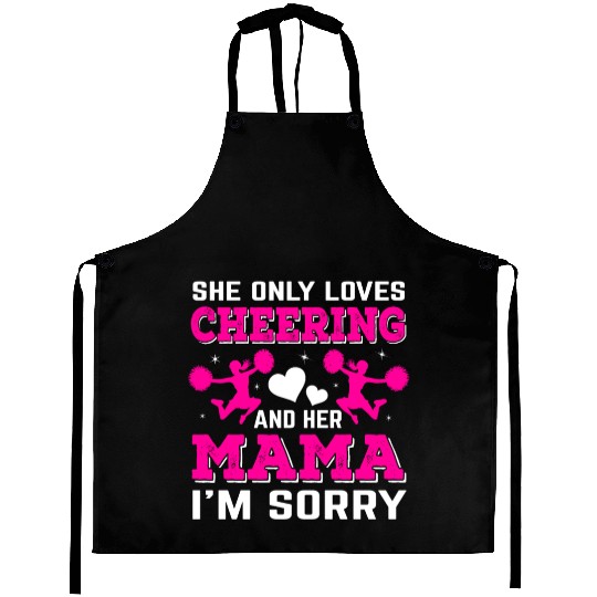 Loves Cheer Mom Cheerleading Mommy Mother's Da Aprons