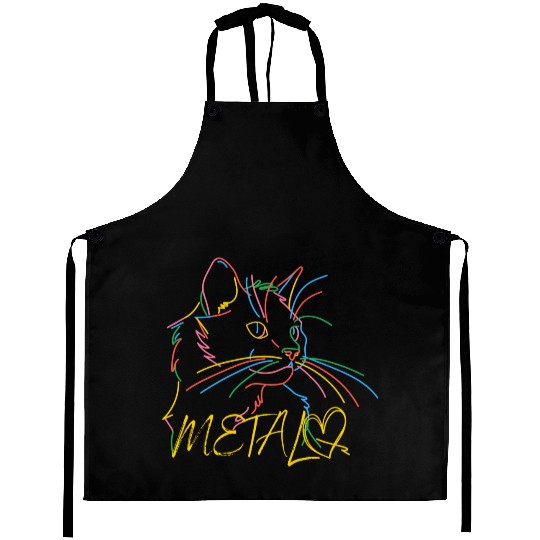 Neon Cat loves Metal Aprons