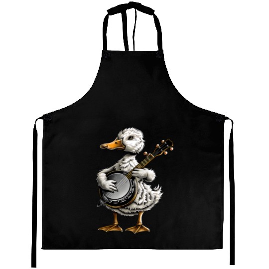 Ducks Farm Animal Farmer Bluegrass Banjo Player Aprons