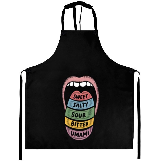 Sweet salty sour bitter umami Aprons
