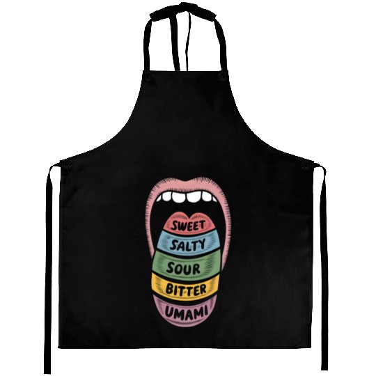Sweet salty sour bitter umami Aprons
