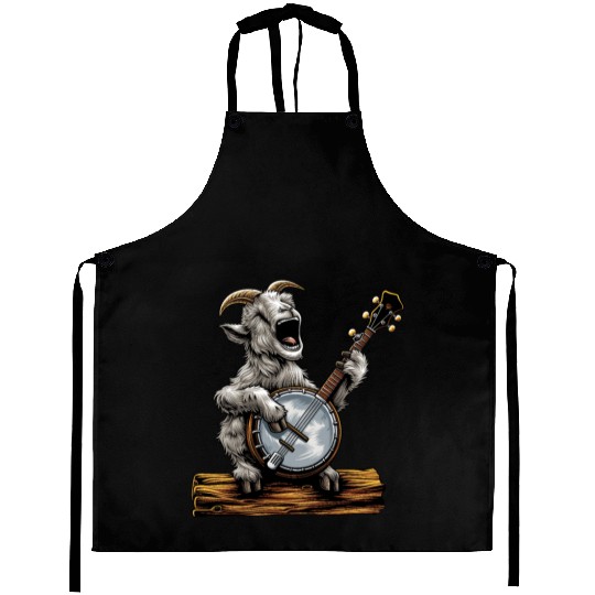 Goat Farm Animal Farmer Bluegrass Banjo Player Aprons