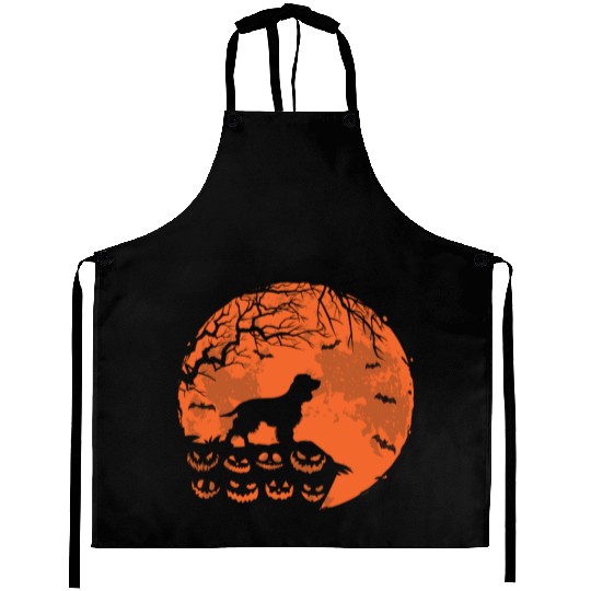 Boykin Spaniel And Moon Halloween Funny Dog Lover Aprons