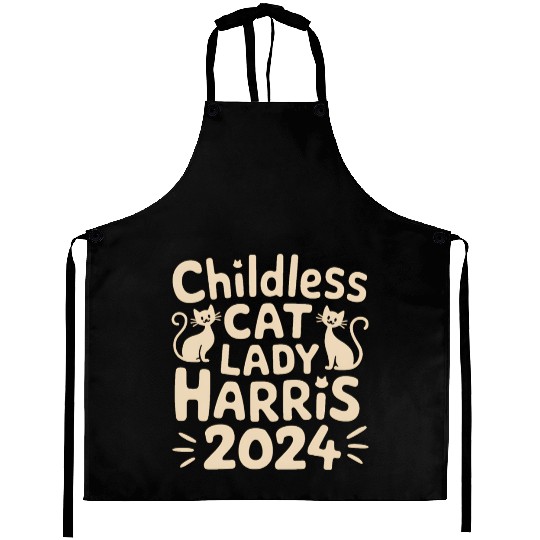Childless Cat lady Kamala Harris Aprons