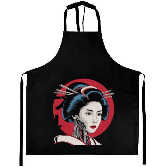 Cyberpunk Vaporwave Japanese Neon Street Art Aprons