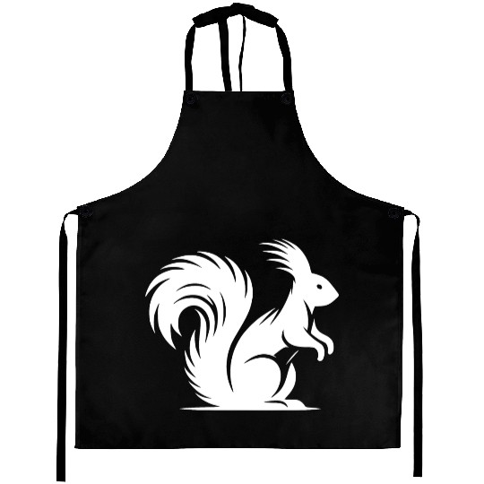 Cute Squirrel With A Bushy Tail Aprons