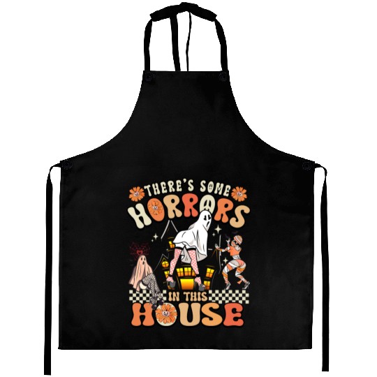 There's Some Horrors In This House Ghost Halloween Aprons