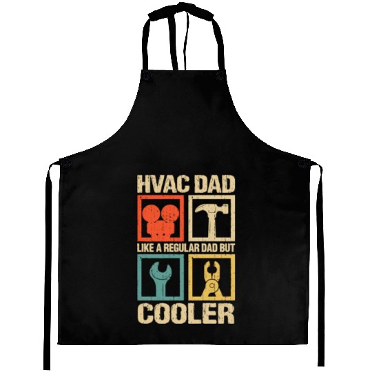 HVAC Dad But Cooler Funny HVAC Technician Father Aprons