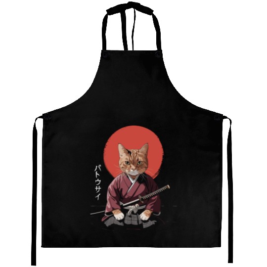 Neko Battousai Samurai Cat Classic Aprons