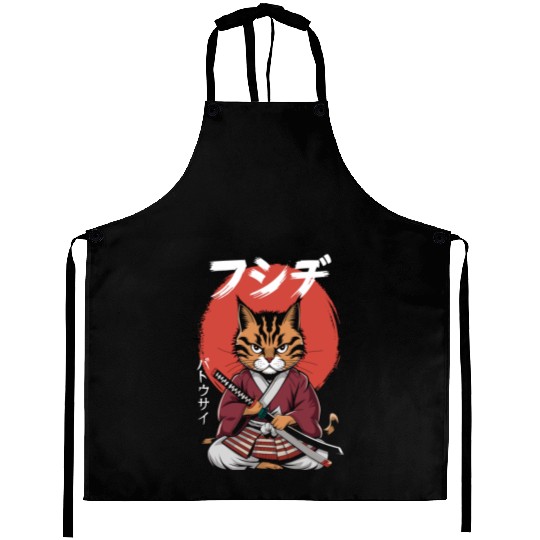 Neko Battousai Samurai Cat Classic Aprons