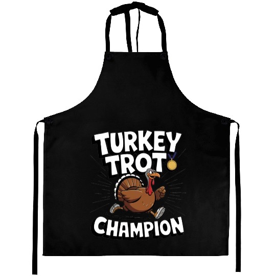 Funny Turkey Trot Running Thanksgiving Champion Aprons