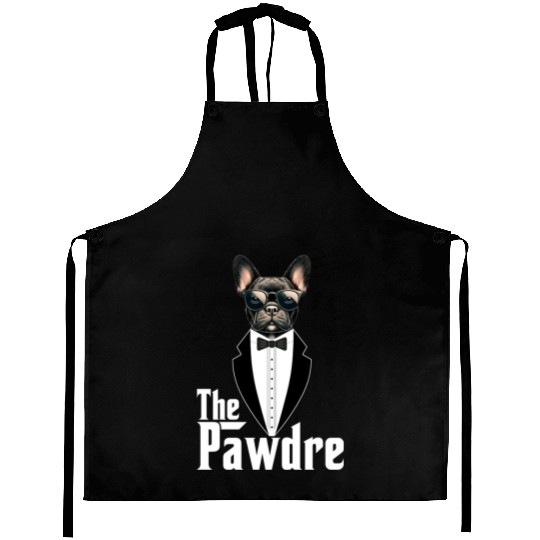 The Pawdre Funny Dog Father Dad Paw French Bulldog Aprons