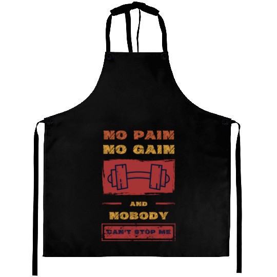 No Pain, No Gain – Gym & Workout Motivation Aprons