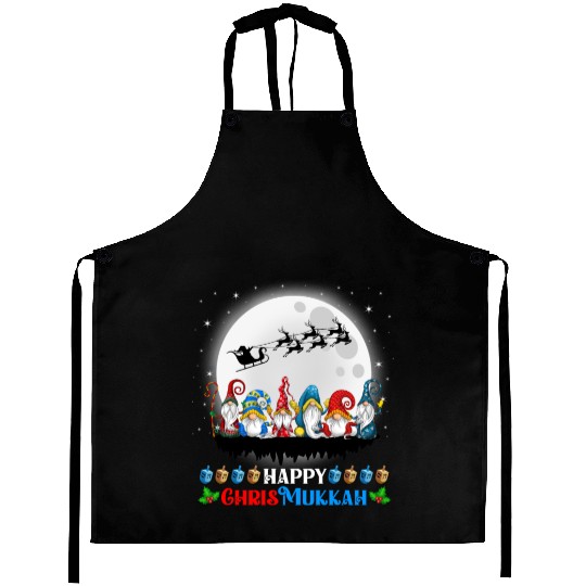 Happy Chrismukkah Gnomes Christmas Hanukkah Aprons