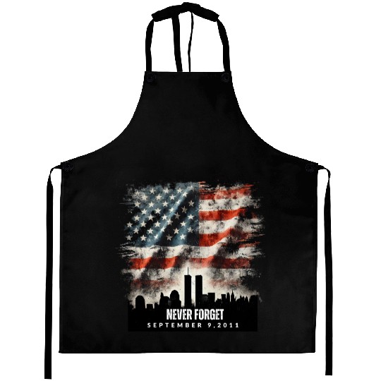 Never Forget September 11 2001 Memorial Day Flag Aprons