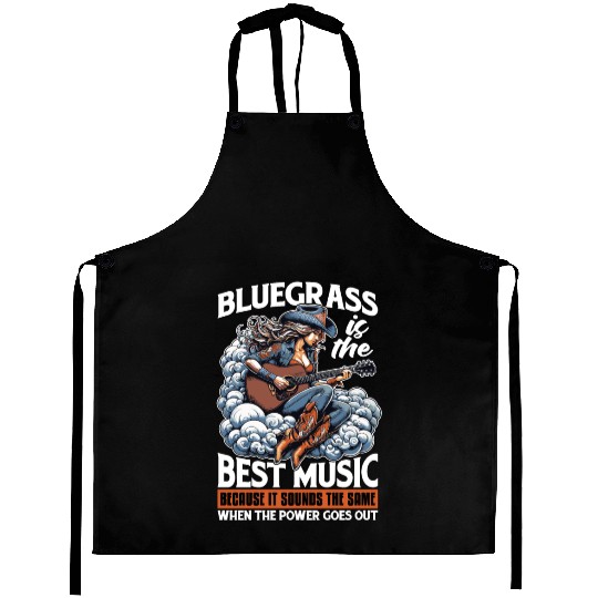 Bluegrass Is The Best Music Loves Country Music Aprons
