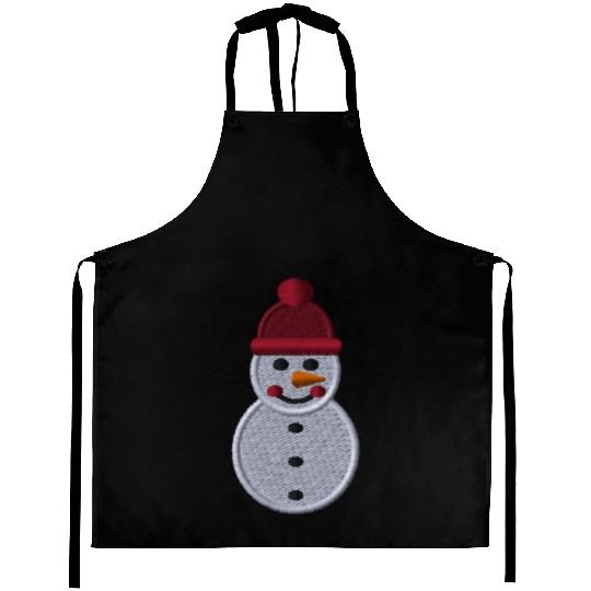 Snowman embroidered Aprons