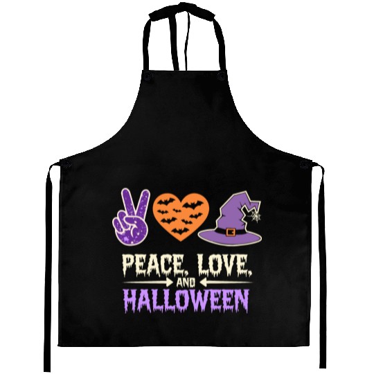 Peace, Love, and Halloween Spooky Halloween Aprons