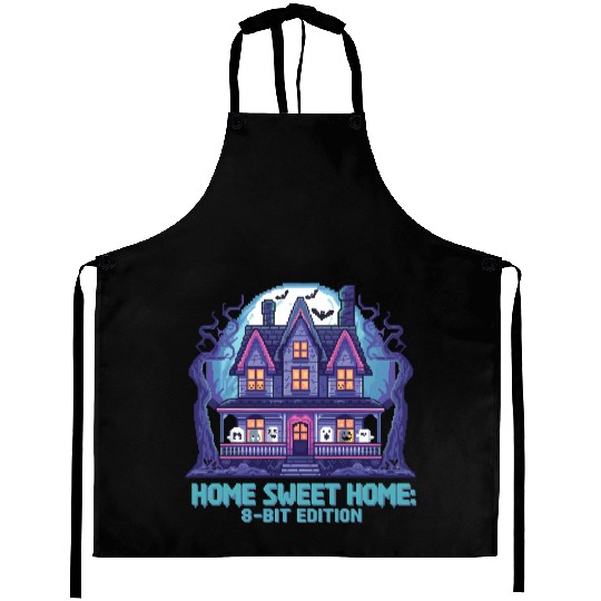 8 Bit Haunted House 01 Aprons